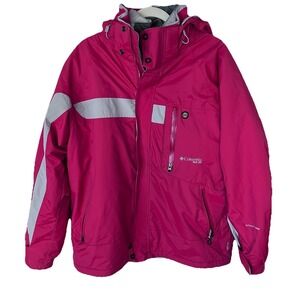 Columbia Jacket Men Large Red Interchange Waterproof Removable Liner/Hood 3in1